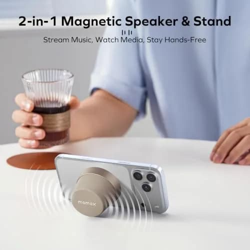 Momax Magnetic Portable Wireless Speaker 40mm | Waterproof, 12H Play, Enhanced Bass thumbnail 7