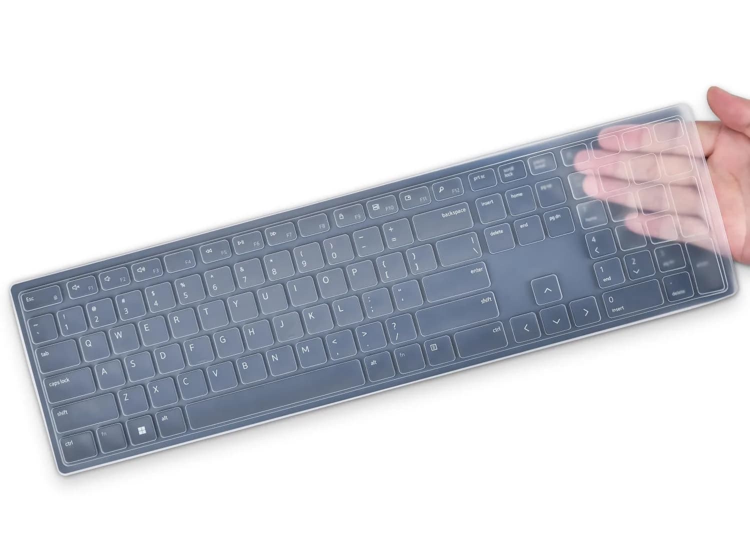 DAMMOMKO Clear Silicone Keyboard Cover Skin for Dell Pro KM5221W KM7321W KM520 KB700 KB500 Wireless Keyboards | Ultra-Thin, Waterproof, Dustproof - main product image