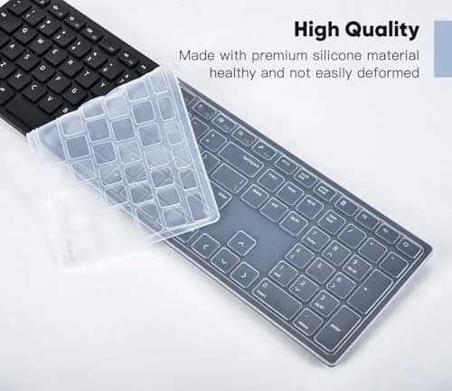 DAMMOMKO Clear Silicone Keyboard Cover Skin for Dell Pro KM5221W KM7321W KM520 KB700 KB500 Wireless Keyboards | Ultra-Thin, Waterproof, Dustproof thumbnail 4