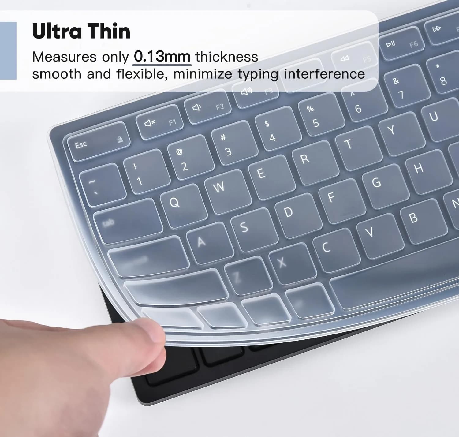 DAMMOMKO Clear Silicone Keyboard Cover Skin for Dell Pro KM5221W KM7321W KM520 KB700 KB500 Wireless Keyboards | Ultra-Thin, Waterproof, Dustproof - view 5