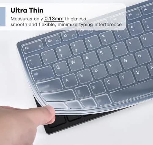 DAMMOMKO Clear Silicone Keyboard Cover Skin for Dell Pro KM5221W KM7321W KM520 KB700 KB500 Wireless Keyboards | Ultra-Thin, Waterproof, Dustproof thumbnail 5
