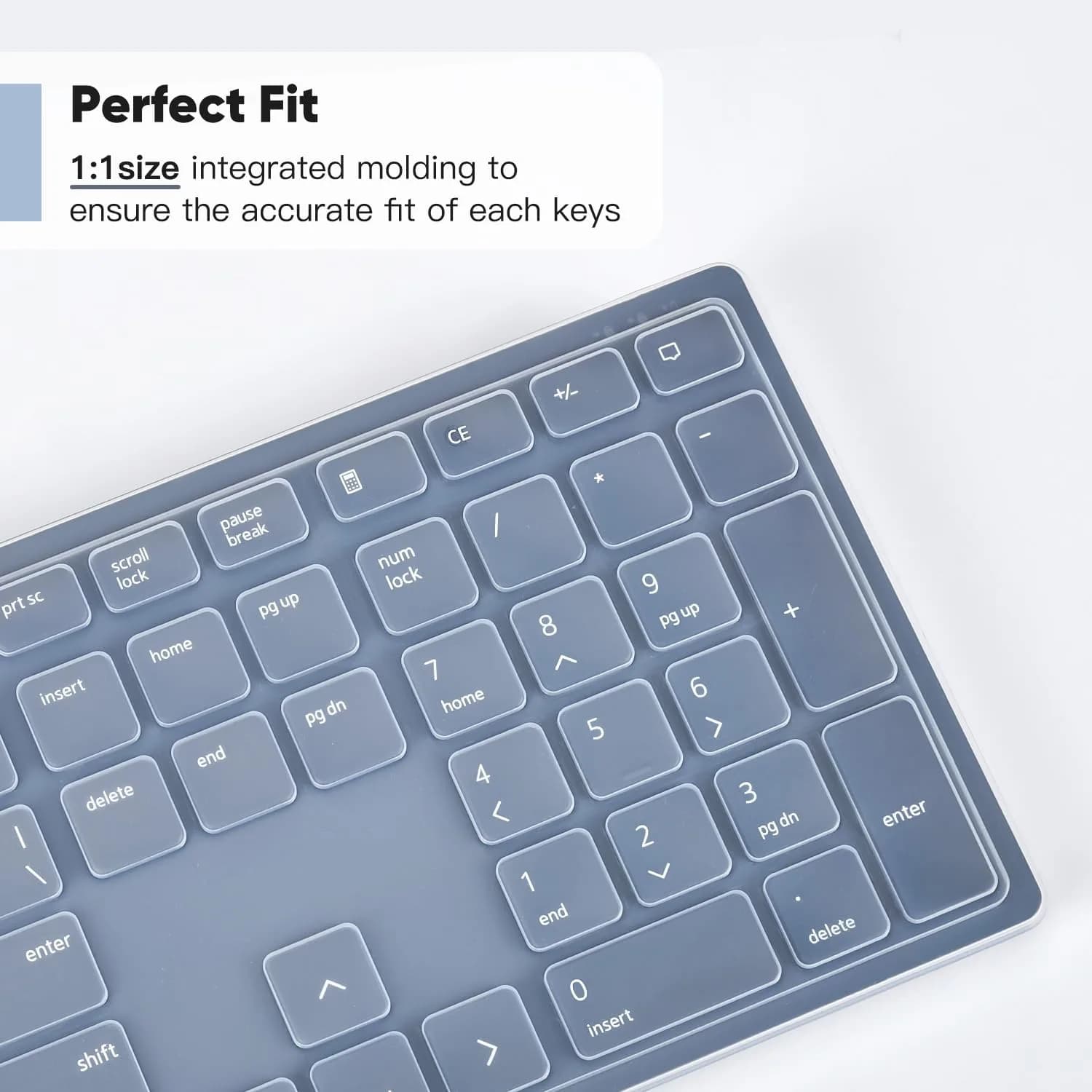DAMMOMKO Clear Silicone Keyboard Cover Skin for Dell Pro KM5221W KM7321W KM520 KB700 KB500 Wireless Keyboards | Ultra-Thin, Waterproof, Dustproof - view 6