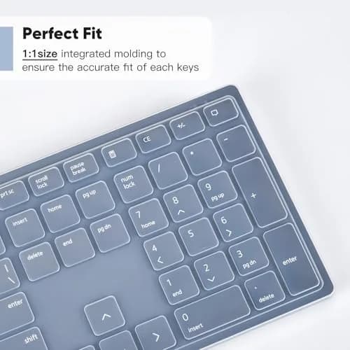 DAMMOMKO Clear Silicone Keyboard Cover Skin for Dell Pro KM5221W KM7321W KM520 KB700 KB500 Wireless Keyboards | Ultra-Thin, Waterproof, Dustproof thumbnail 6