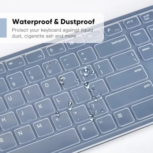 DAMMOMKO Clear Silicone Keyboard Cover Skin for Dell Pro KM5221W KM7321W KM520 KB700 KB500 Wireless Keyboards | Ultra-Thin, Waterproof, Dustproof thumbnail 7
