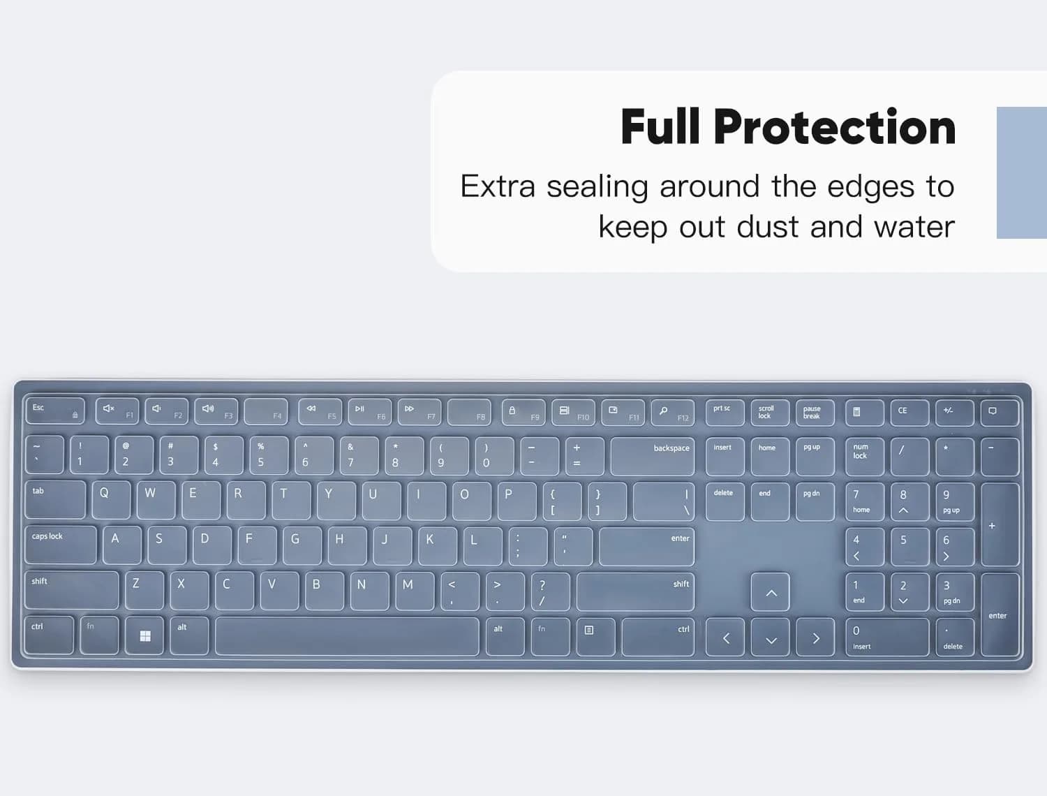 DAMMOMKO Clear Silicone Keyboard Cover Skin for Dell Pro KM5221W KM7321W KM520 KB700 KB500 Wireless Keyboards | Ultra-Thin, Waterproof, Dustproof - view 8