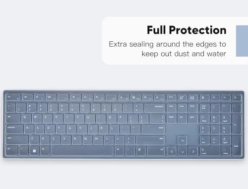 DAMMOMKO Clear Silicone Keyboard Cover Skin for Dell Pro KM5221W KM7321W KM520 KB700 KB500 Wireless Keyboards | Ultra-Thin, Waterproof, Dustproof thumbnail 8