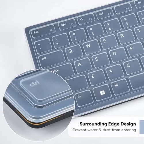 DAMMOMKO Clear Silicone Keyboard Cover Skin for Dell Pro KM5221W KM7321W KM520 KB700 KB500 Wireless Keyboards | Ultra-Thin, Waterproof, Dustproof thumbnail 3