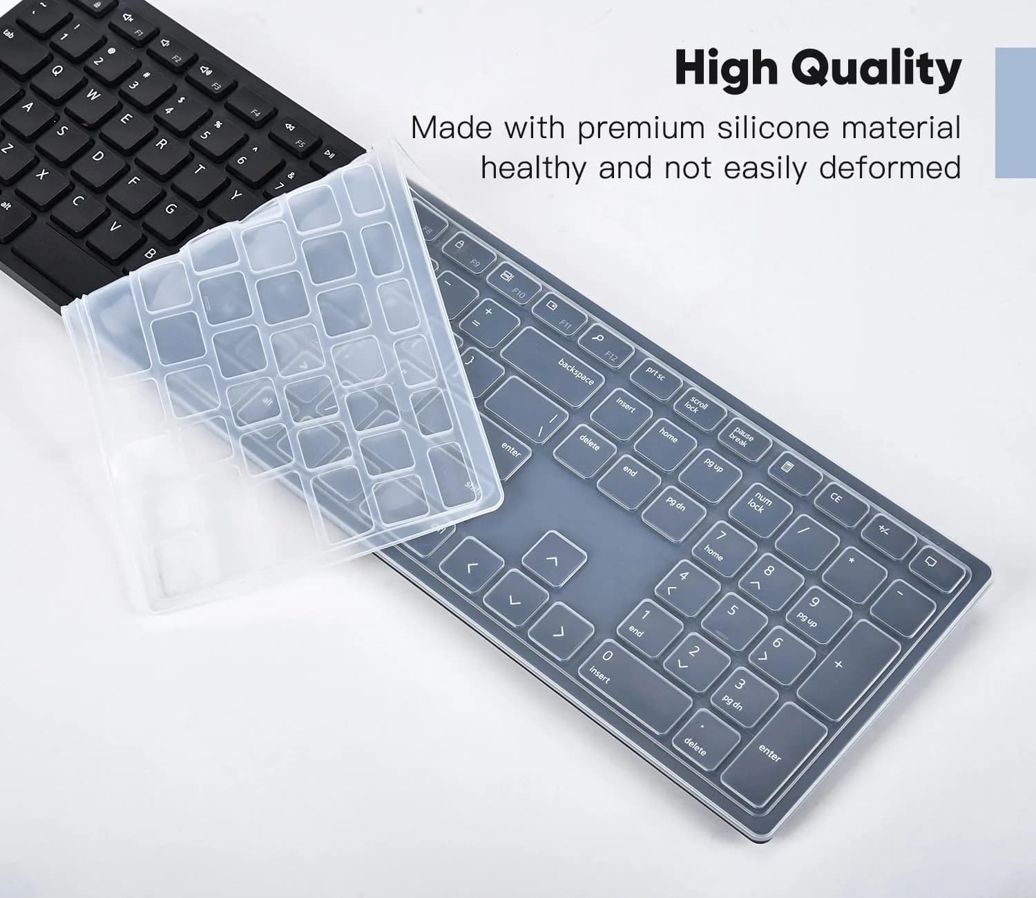 DAMMOMKO Clear Silicone Keyboard Cover Skin for Dell Pro KM5221W KM7321W KM520 KB700 KB500 Wireless Keyboards | Ultra-Thin, Waterproof, Dustproof - view 4