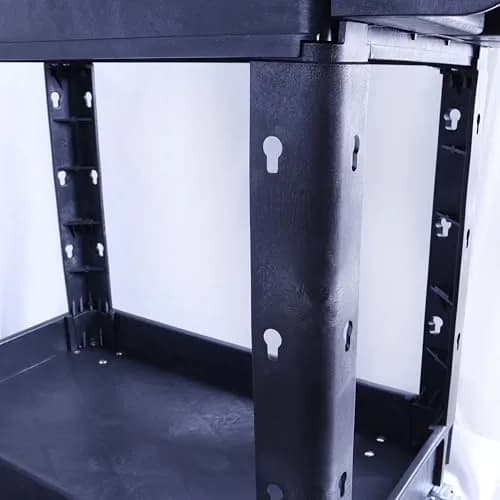 HIGOOD Heavy Duty Plastic Utility Cart 39.57 x 16.73 in | Supports 500 lbs, Flat Top, Black thumbnail 4