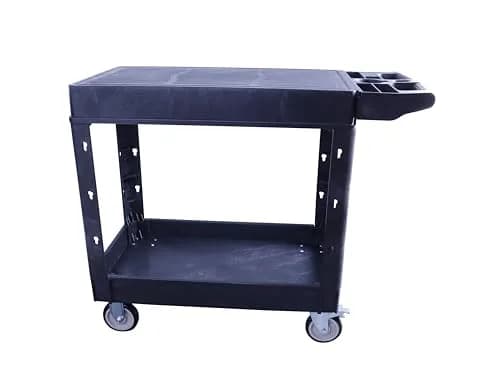 HIGOOD Heavy Duty Plastic Utility Cart 39.57 x 16.73 in | Supports 500 lbs, Flat Top, Black thumbnail 5