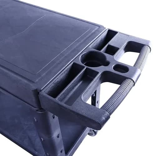 HIGOOD Heavy Duty Plastic Utility Cart 39.57 x 16.73 in | Supports 500 lbs, Flat Top, Black thumbnail 3