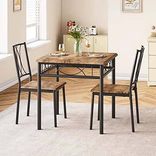 SLEKVERSA Dining Table Set for 2 | Space Saving, Wood, Retro Brown thumbnail 4