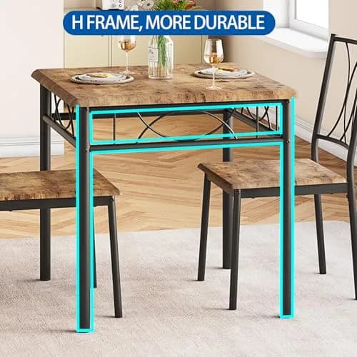 SLEKVERSA Dining Table Set for 2 | Space Saving, Wood, Retro Brown thumbnail 5