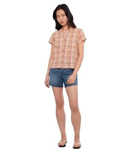 Toad&Co Womens Camp Cove Shirt Gold Pattern | Casual Organic Cotton Blouse (XS, One Size) thumbnail 2