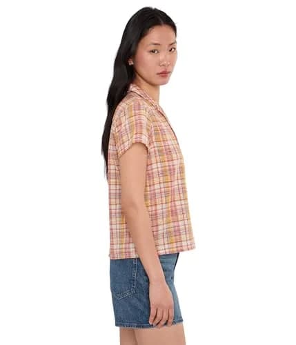 Toad&Co Womens Camp Cove Shirt Gold Pattern | Casual Organic Cotton Blouse (XS, One Size) thumbnail 3