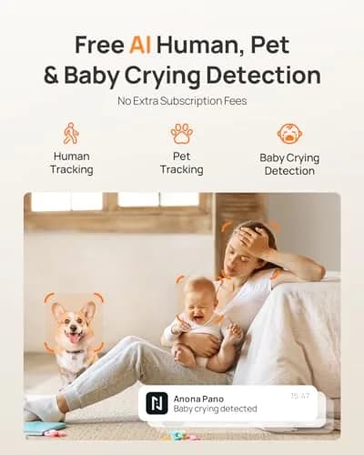 Anona 4K UHD Indoor Camera 2-Pack | 360° Pan-Tilt, AI Detection, Wi-Fi 6 thumbnail 4