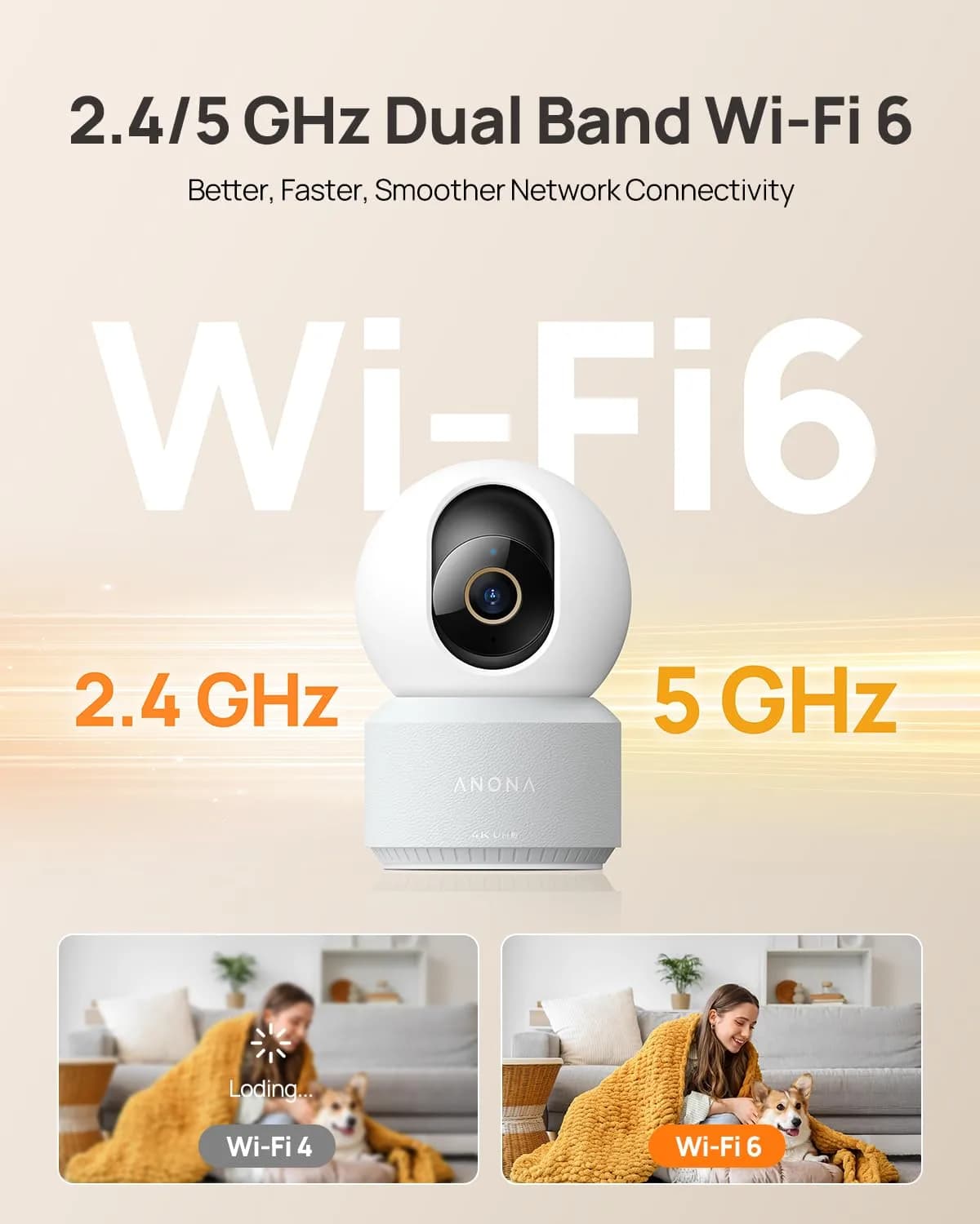 Anona 4K UHD Indoor Camera 2-Pack | 360° Pan-Tilt, AI Detection, Wi-Fi 6 - view 5