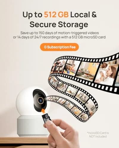 Anona 4K UHD Indoor Camera 2-Pack | 360° Pan-Tilt, AI Detection, Wi-Fi 6 thumbnail 6