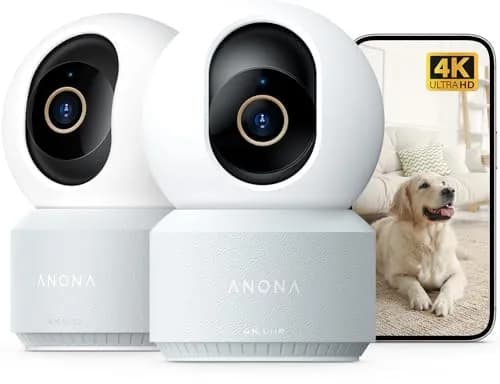 Anona 4K UHD Indoor Camera 2-Pack | 360° Pan-Tilt, AI Detection, Wi-Fi 6 thumbnail 1
