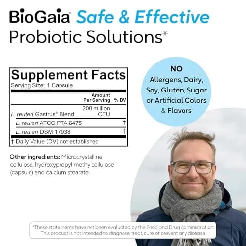 BioGaia Gastrus L reuteri Probiotic Capsules | 60 Count (Pack of 1) thumbnail 7