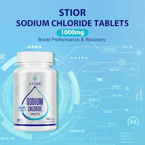 STIOR Sodium Chloride Tablets 1000mg | Electrolyte Support for Hydration & Muscle Function (70-120 chars) thumbnail 6