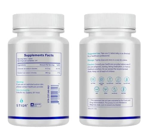 STIOR Sodium Chloride Tablets 1000mg | Electrolyte Support for Hydration & Muscle Function (70-120 chars) thumbnail 2