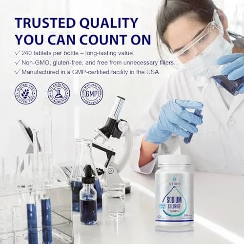 STIOR Sodium Chloride Tablets 1000mg | Electrolyte Support for Hydration & Muscle Function (70-120 chars) thumbnail 3