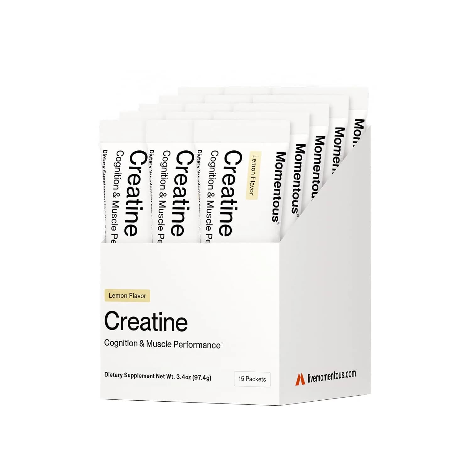 Momentous Lemon Creatine Monohydrate Powder - 6.49 g per Serving (15 Servings) | NSF Certified for Sport - main product image