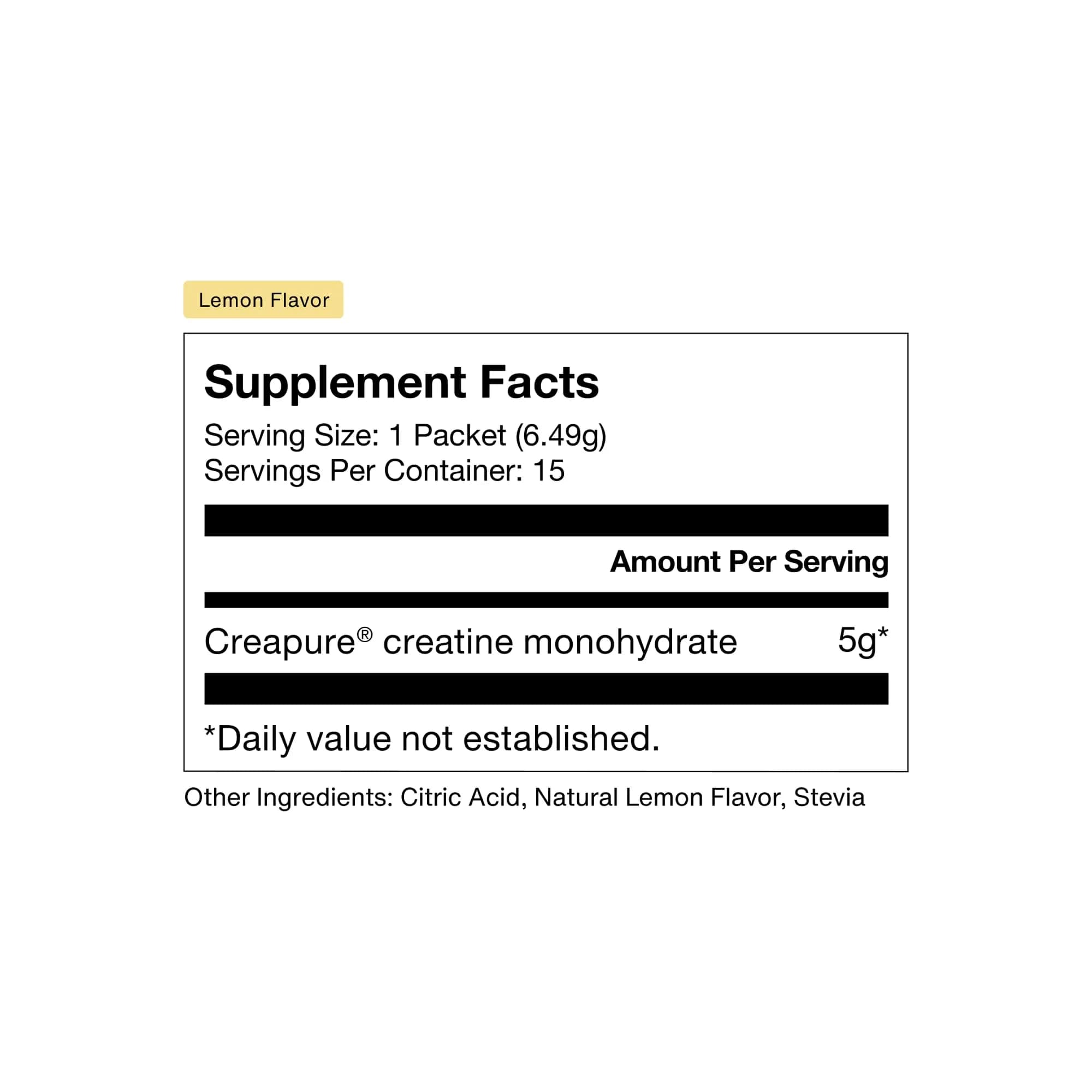 Momentous Lemon Creatine Monohydrate Powder - 6.49 g per Serving (15 Servings) | NSF Certified for Sport - view 2