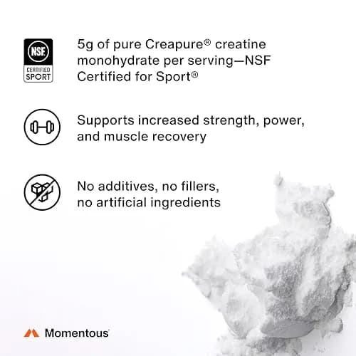 Momentous Creatine Monohydrate Powder Lemon 3.4 oz (96.4 g) | NSF Certified for Sport thumbnail 5