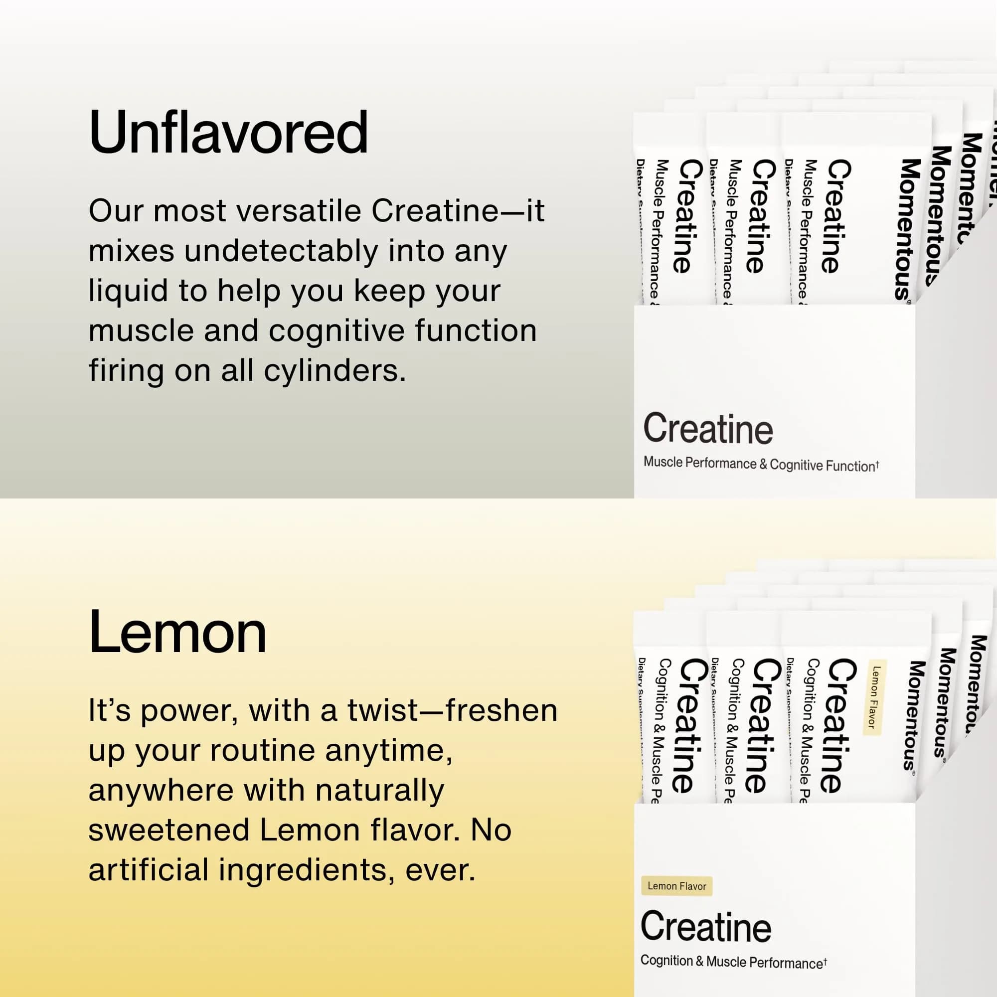 Momentous Lemon Creatine Monohydrate Powder - 6.49 g per Serving (15 Servings) | NSF Certified for Sport - view 4