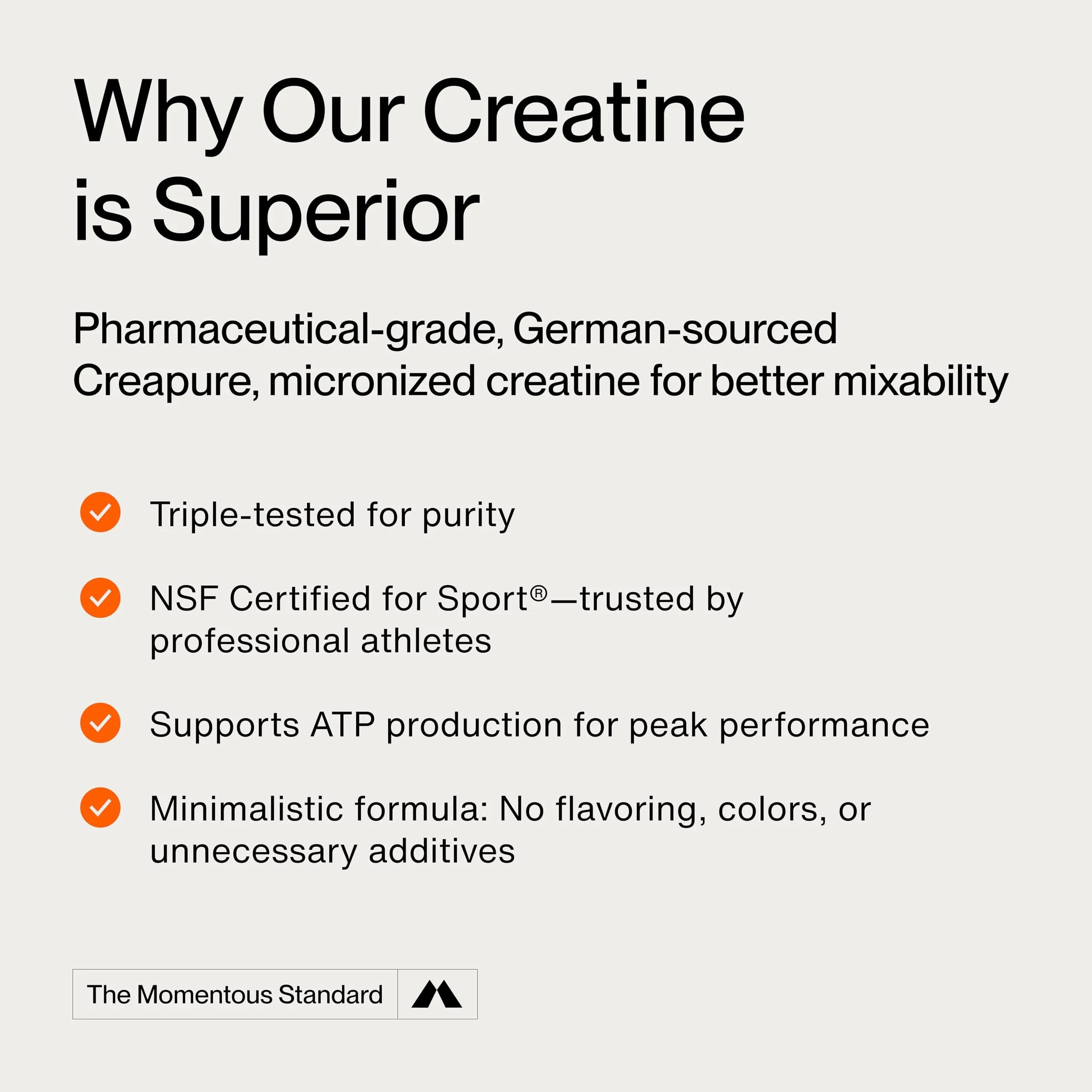 Momentous Lemon Creatine Monohydrate Powder - 6.49 g per Serving (15 Servings) | NSF Certified for Sport - view 6
