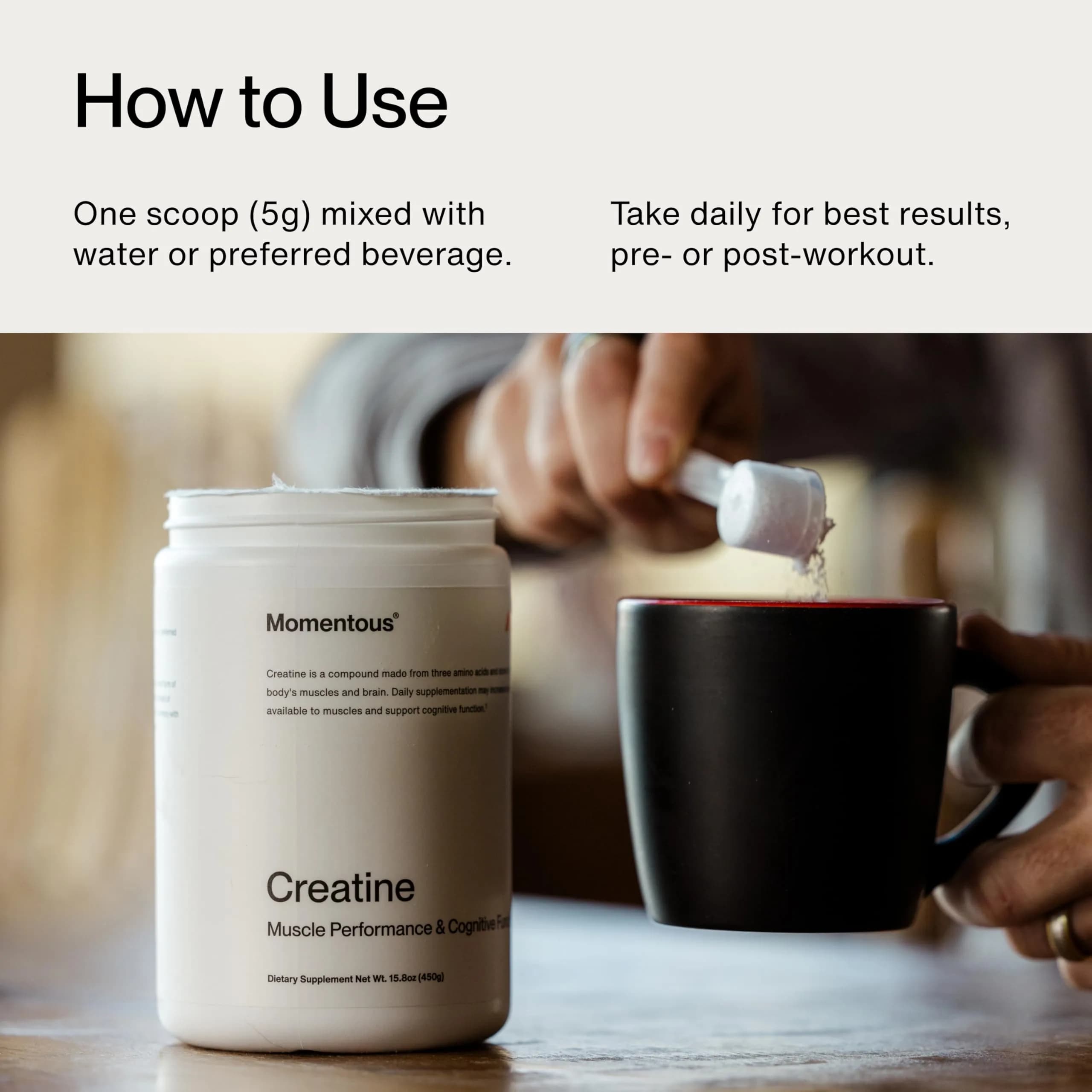 Momentous Lemon Creatine Monohydrate Powder - 6.49 g per Serving (15 Servings) | NSF Certified for Sport - view 8