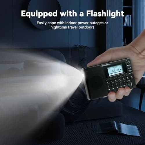 Retekess V115P Portable Shortwave Radio, Rechargeable AM FM SW WB Radio, 192g (0.42 lb) | Digital Tuning & Voice Recorder thumbnail 6