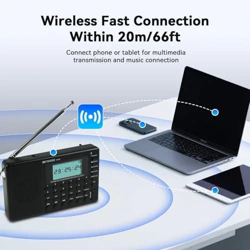 Retekess V115P Portable Shortwave Radio, Rechargeable AM FM SW WB Radio, 192g (0.42 lb) | Digital Tuning & Voice Recorder thumbnail 7