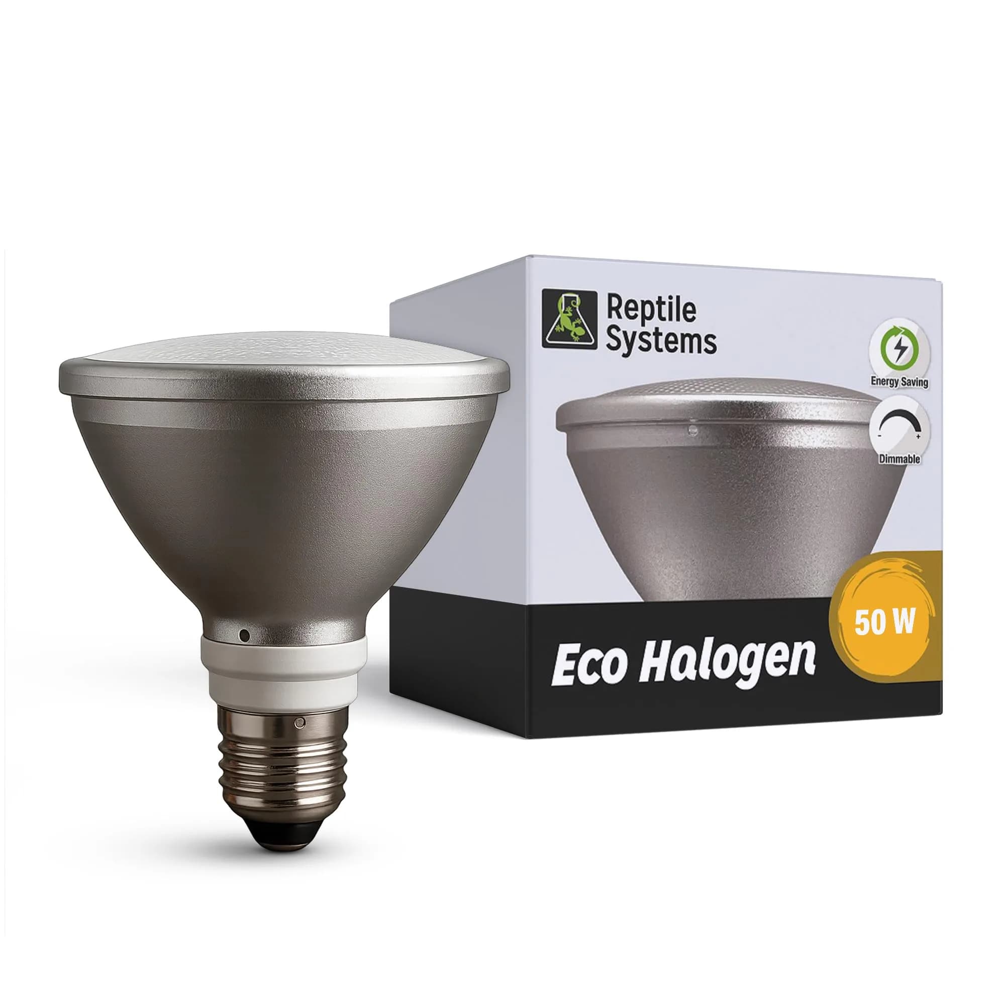 Reptile Systems Eco Halogen White 50w Lamp for Reptiles & Amphibians | Efficient Heating & Dual Light & Heat