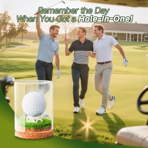 Rocalt Golf Ball Display Case with Glass Cover & Cork Base, Round Tabletop Mount | Dustproof Design for Signed Balls thumbnail 5