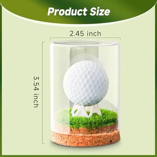 Rocalt Golf Ball Display Case with Glass Cover & Cork Base, Round Tabletop Mount | Dustproof Design for Signed Balls thumbnail 3
