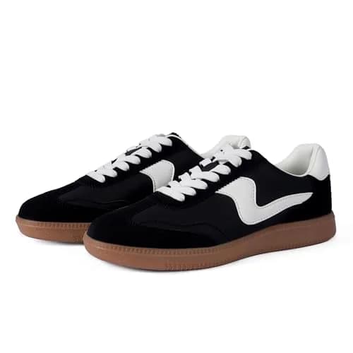 Tigeridea Women's Casual Tennis Shoes Black Size 7 | Classic Retro Design with Color-Block Detailing thumbnail 5