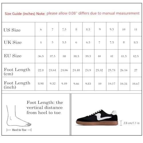 Tigeridea Women's Casual Tennis Shoes Black Size 7 | Classic Retro Design with Color-Block Detailing thumbnail 9