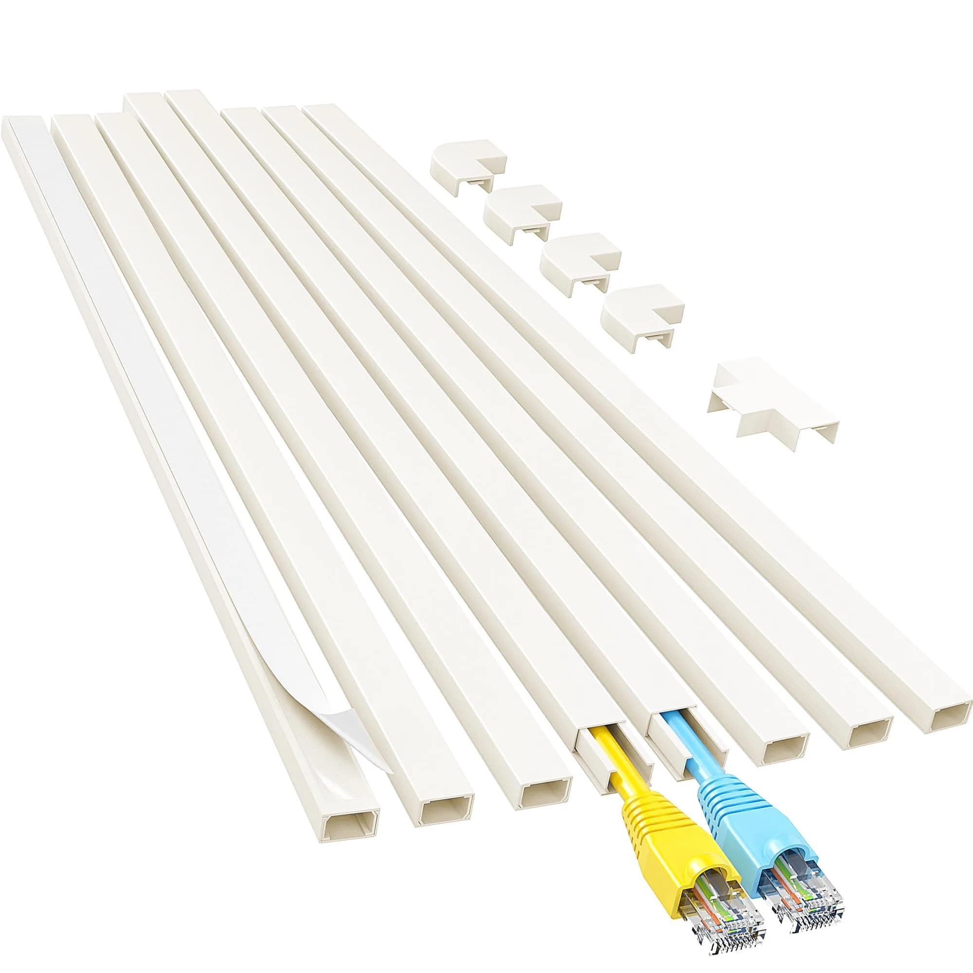 Yecaye Beige Cord Hider Kit 3.6m (113in) | Conceals Single Cable on Walls for Home & Office - main product image
