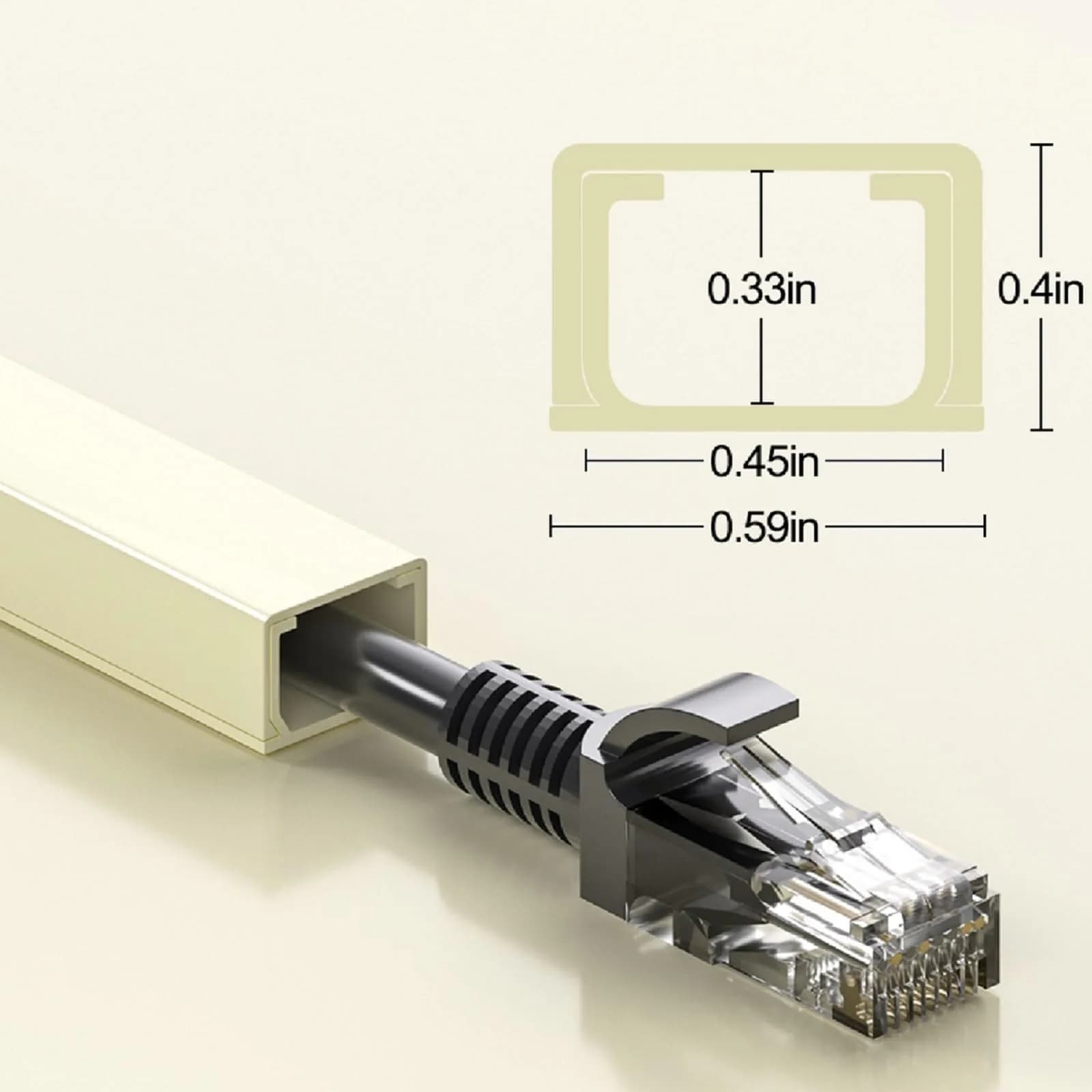 Yecaye Beige Cord Hider Kit 3.6m (113in) | Conceals Single Cable on Walls for Home & Office - view 8