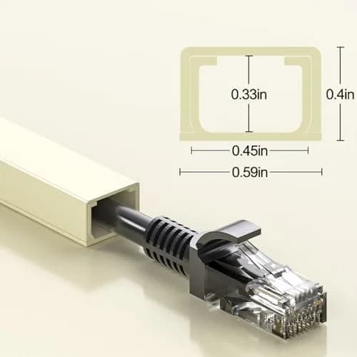 Yecaye Beige Cord Hider Kit 3.6m (113in) | Conceals Single Cable on Walls for Home & Office thumbnail 8
