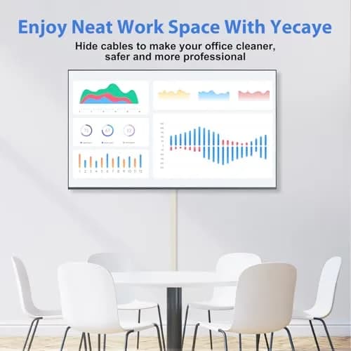Yecaye Beige Cord Hider Kit 3.6m (113in) | Conceals Single Cable on Walls for Home & Office thumbnail 3