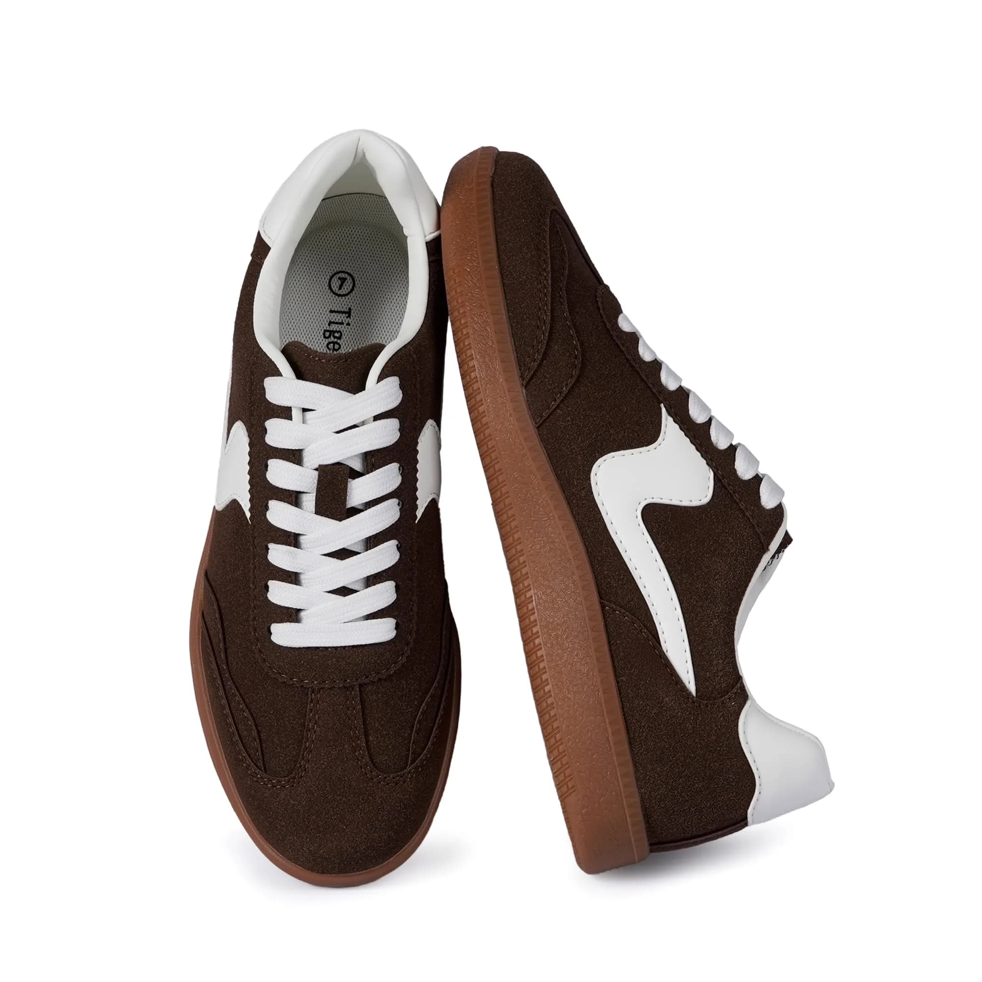 Tigeridea Women's Casual Tennis Shoes | Suede Chocolate, US 7.5 — Suede Chocolate