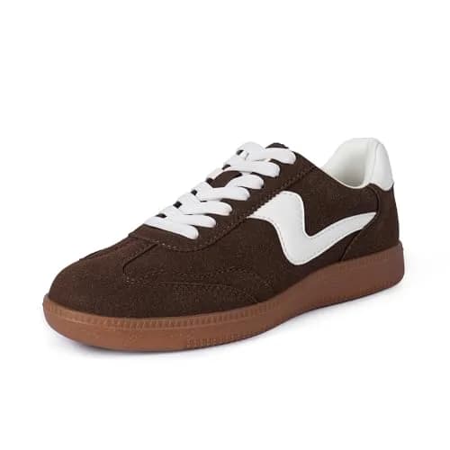 Tigeridea Women's Casual Tennis Shoes | Suede Chocolate, US 7.5 thumbnail 5