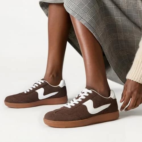 Tigeridea Women's Casual Tennis Shoes | Suede Chocolate, US 7.5 thumbnail 2