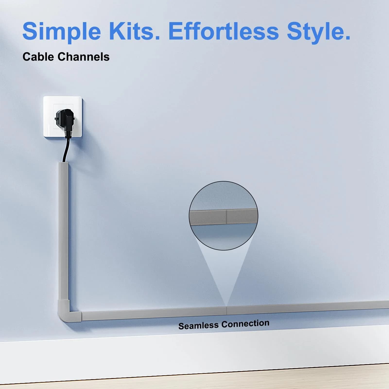 Yecaye White Cord Hider Kit 3.6m (113in) | Conceals 2 Small Wires for Home & Office - view 4