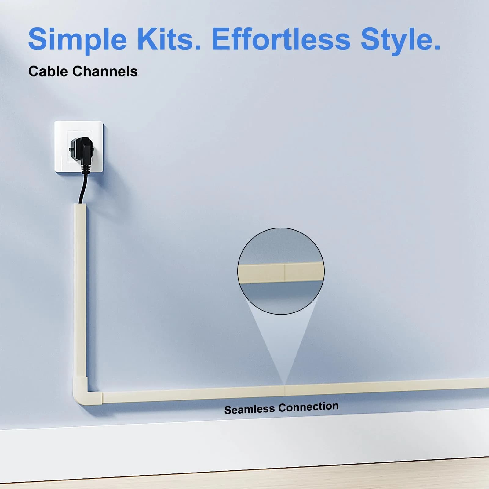 Yecaye Beige Cord Hider Kit 3.6m (113in) | Conceals 2 Small Wires for Home & Office - view 4
