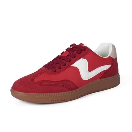 Tigeridea Women's Casual Tennis Shoes Red US 9 | Retro Design with Breathable Mesh & Gum Rubber Sole thumbnail 6